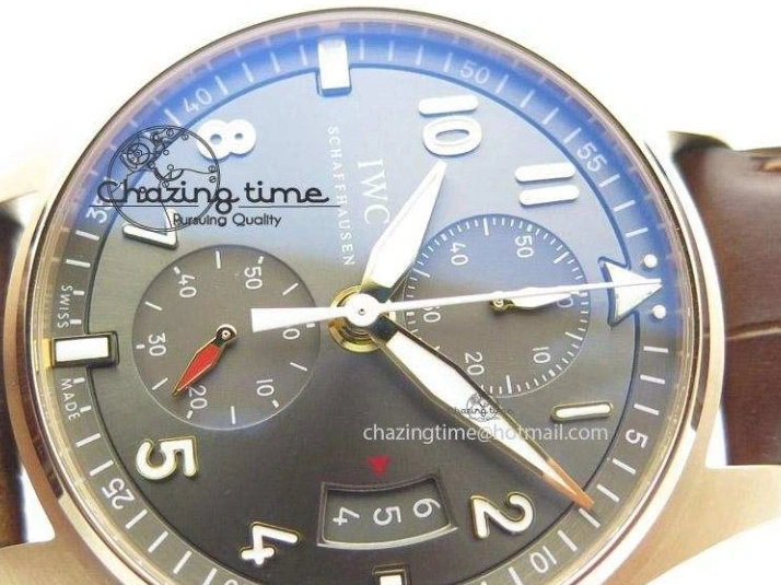 MIROTIME 0329 Pilot Chrono RG 3878 ZF Best Edition Grey Dial On Brown Leather Strap A UrbanChic 7330